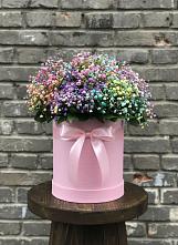 Цветочная композиция из Гипсофила и Розы в шляпной коробке #REPLACE_PRED# Зилаир