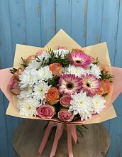 Букет цветов из:  Розы, Герберы и Хризантемы в Зилаир