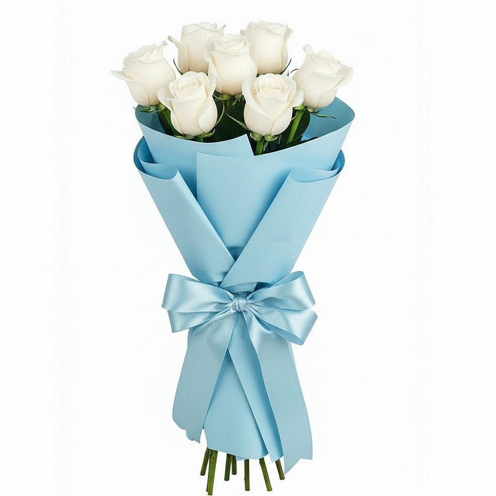 Букет 7 белых роз Проуд в Зилаир