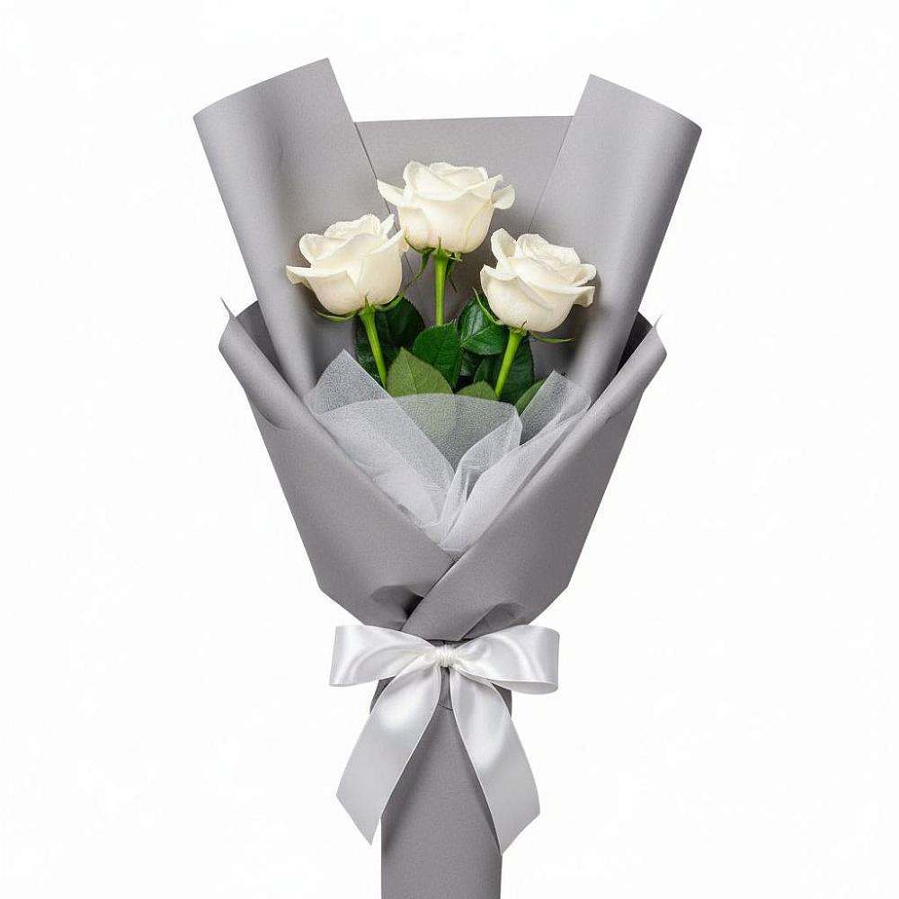 Букет 3 белые розы в Зилаир