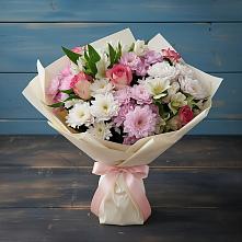 Букет цветов из:  Хризантемы, Альстромерии и Розы в Зилаир