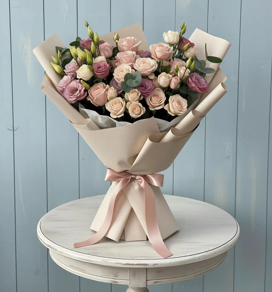 Букет цветов из: Розы и Лизиантусы в Зилаир