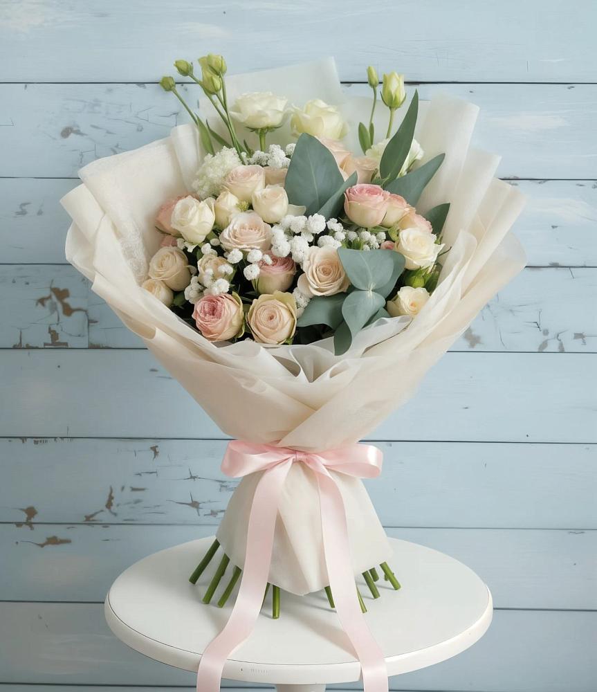 Букет цветов из: Розы и Лизиантусы в Зилаир