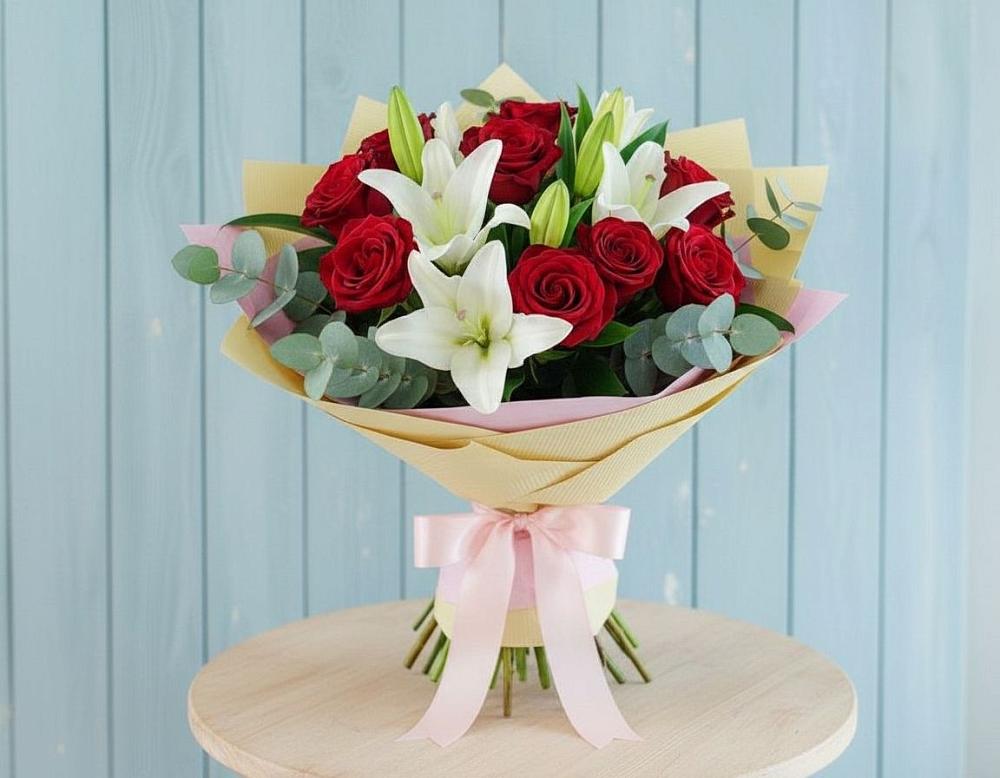 Букет цветов из: Лилии и Розы в Зилаир